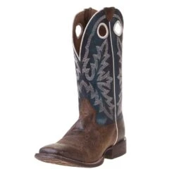 Justin Boots Shop 15 Ariat Men's Circuit Champ Woodsmoke 13in. Deep Azul Top Square Toe Cowboy Boots