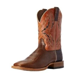 Ariat Men's Ariat Arena Rebound Chocolate 11in. Rave Orange Square Toe Cowboy Boot