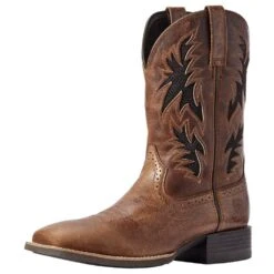 Justin Boots Shop 9 Ariat Men's Sport Cool Venttek Dark Tan 11in. Two Tone Tan Top Cowboy Boot