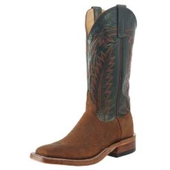 Anderson Bean Men`s Ride Ready Tag Boar 13` Green Velvet Luster Kidskin Top Squa