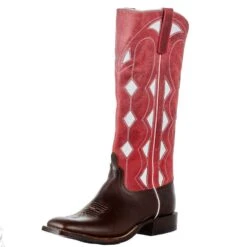 Justin Boots Shop 37 Anderson Bean Men`s Choc Horsebutt 15in Rockin Red Bison Top Boot