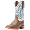 Ariat Men's Wiley Pecan Brown Coastal Cream Cowboy Boot -Justin Boots Shop 158175 default l