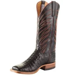 Justin Boots Shop 33 Anderson Bean Black Caiman 3in Black Glove Top